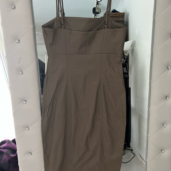 Express Faux Leather Square Neck Spaghetti Strap Dress Size S NWT - Picture 6 of 8